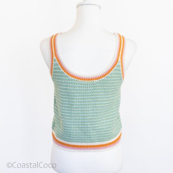 Hem & Thread Knit Tank Top M Crochet Wool Polyester Retro Festival Beach Resort - Picture 3 of 11